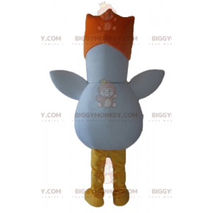 BIGGYMONKEY™ White Orange Yellow Hen Rooster Bird Mascot