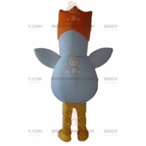 BIGGYMONKEY™ White Orange Yellow Hen Rooster Bird Mascot