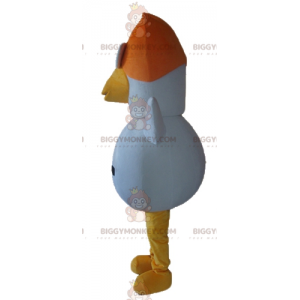 BIGGYMONKEY™ White Orange Yellow Hen Rooster Bird Mascot