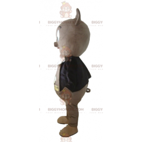 Costume de mascotte BIGGYMONKEY™ de cochon gris en veste noire et un nœud de papillon - Mascottes Cochon - BiggyMonkey.com