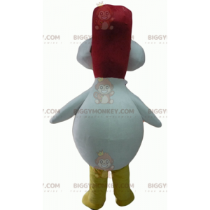 BIGGYMONKEY™ Mascot Costume White and Red Rooster with Googly