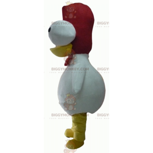 BIGGYMONKEY™ Mascot Costume White and Red Rooster with Googly