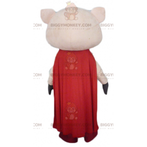 Στολή μασκότ Pink Pig BIGGYMONKEY™ με παντελόνι και κάπα -