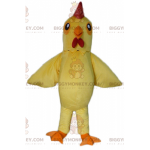 Gigantische haan gele en rode kip BIGGYMONKEY™ mascottekostuum