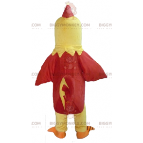 Kæmpehane, gul og rød høne BIGGYMONKEY™ maskotkostume - Hens maskot - haner - høns - BIGGYMONKEY_02706 - BiggyMonkey.com