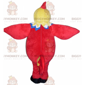 Obří kostým žlutočerveného, modrého a bílého kuřete s maskotem BIGGYMONKEY™ - Slepice, kohouti, kuřata - BiggyMonkey.com