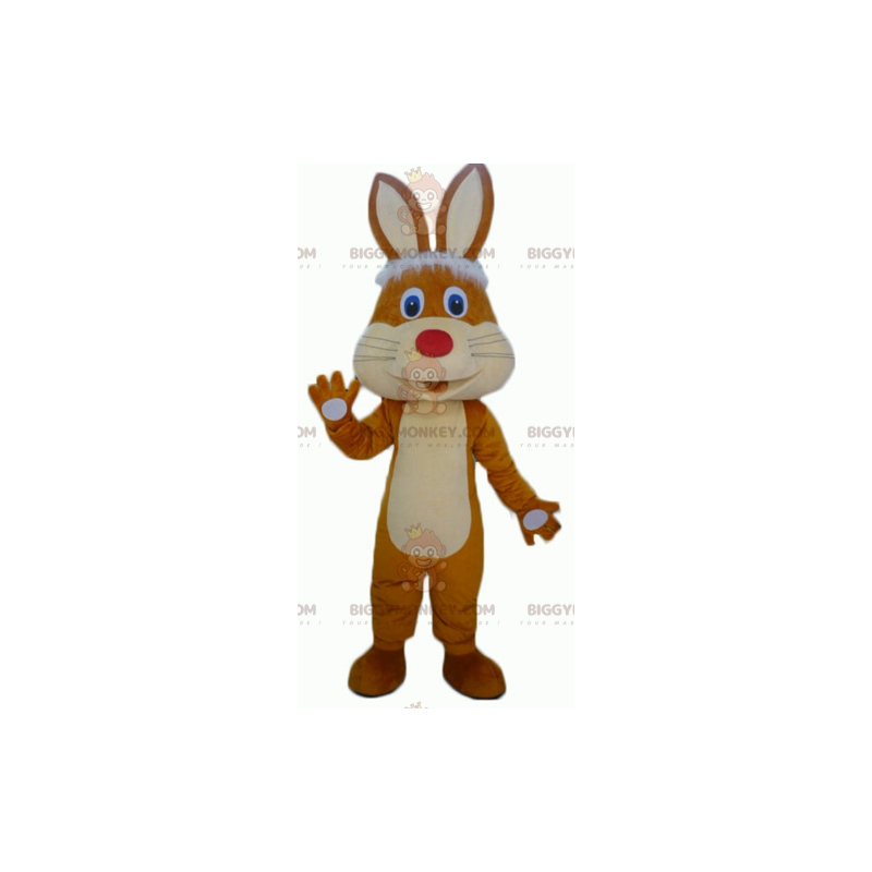 Cute and Cheerful Brown and Beige Rabbit BIGGYMONKEY™ Mascot Cute and Cheerful Brown and Beige Rabbit BIGGYMONKEY™ Mascot