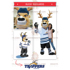 Costume de mascotte BIGGYMONKEY™ de caribou de joueur de hockey