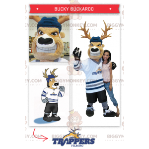 Eishockeyspieler Karibu BIGGYMONKEY™ Maskottchenkostüm -