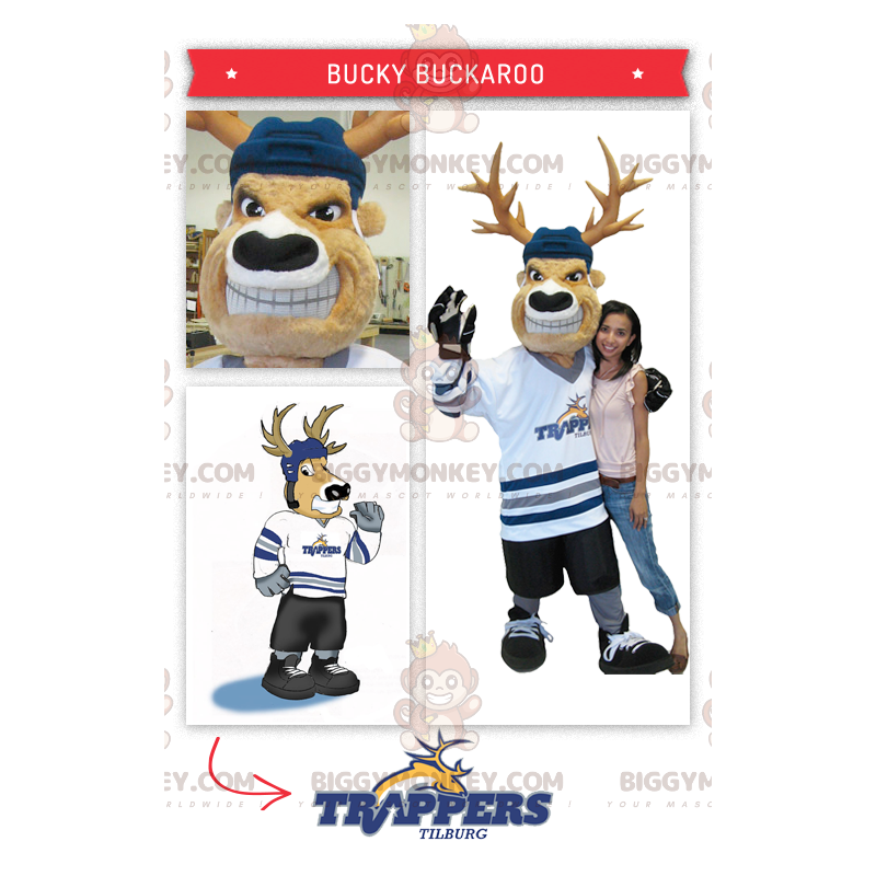 Disfraz de jugador de hockey Caribou BIGGYMONKEY™ para mascota Disfraz de jugador de hockey Caribou BIGGYMONKEY™ para mascota
