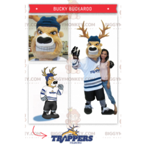 Eishockeyspieler Karibu BIGGYMONKEY™ Maskottchenkostüm -