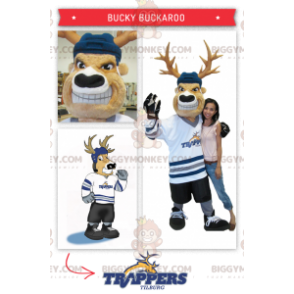 Hockeyspiller Caribou BIGGYMONKEY™ maskotkostume -
