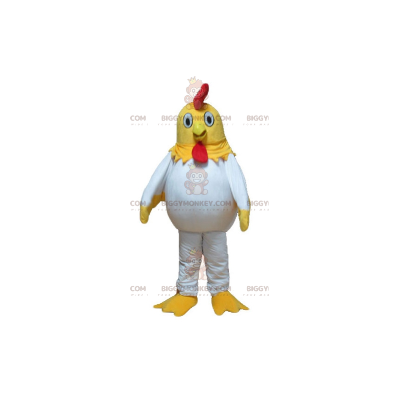Disfraz de mascota BIGGYMONKEY™ de gallina de pollo amarilla Disfraz de mascota BIGGYMONKEY™ de gallina de pollo amarilla
