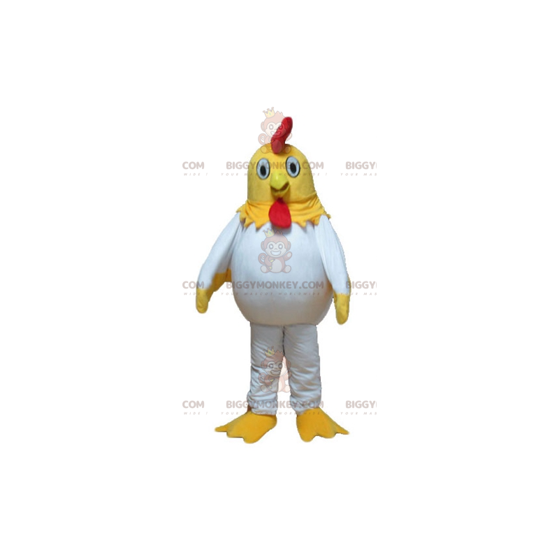 Geel, wit en rood kippenhok BIGGYMONKEY™ mascottekostuum -