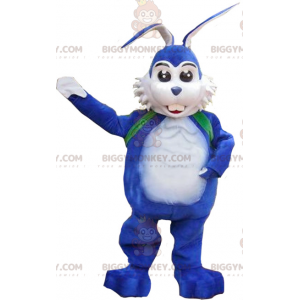 Kostým maskota bílého a modrého králíka BIGGYMONKEY™ –