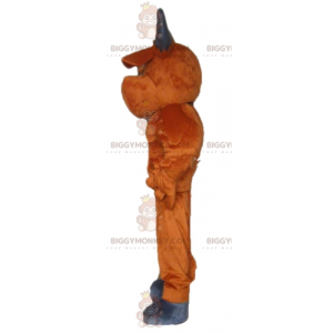 Costume da mascotte BIGGYMONKEY™ di bufalo marrone e grigio