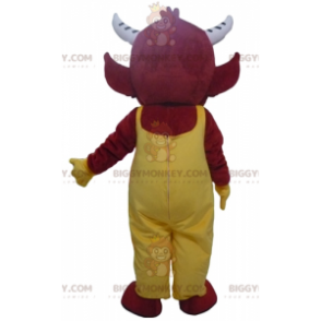BIGGYMONKEY™ maskotkostyme Red Imp Devil i gul kjeledress - Uklassifiserte maskoter - BIGGYMONKEY_02729 - BiggyMonkey.com