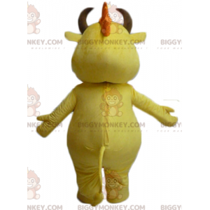 BIGGYMONKEY™ Yellow and White Bull Cow Mascot Costume –