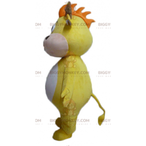 Disfraz de mascota vaca toro amarillo y blanco BIGGYMONKEY™ -