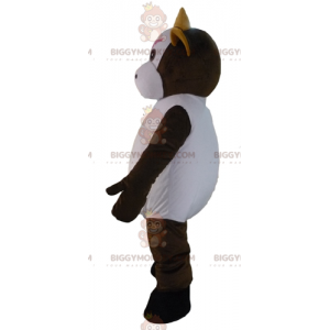 Bonito y cariñoso disfraz de mascota de vaca marrón y blanca BIGGYMONKEY™ - Mascotas de vaca - BiggyMonkey.com