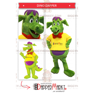Farbenfrohes Dinosaurier-BIGGYMONKEY™-Maskottchen-Kostüm