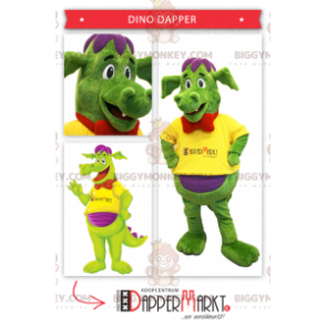 Farbenfrohes Dinosaurier-BIGGYMONKEY™-Maskottchen-Kostüm -