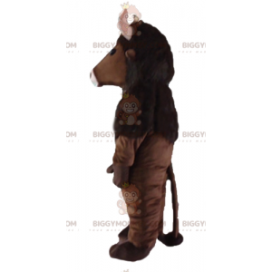 BIGGYMONKEY™ Mascot Costume Brown Bison with Pink Horns - Cow Mascots - BIGGYMONKEY_02737 - BiggyMonkey.com