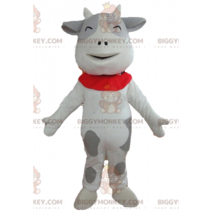 Cheerful and Affectionate White and Gray Cow BIGGYMONKEY™