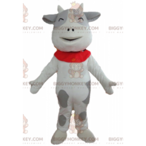 Cheerful and Affectionate White and Gray Cow BIGGYMONKEY™