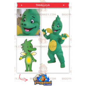 Grön och gul babydrake BIGGYMONKEY™ maskotdräkt - Dragon maskot - BIGGYMONKEY_0289 - BiggyMonkey.com