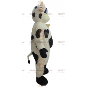 Costume de mascotte BIGGYMONKEY™ de vache blanche et noire géante - Mascottes Vache - BIGGYMONKEY_02739 - BiggyMonkey.com