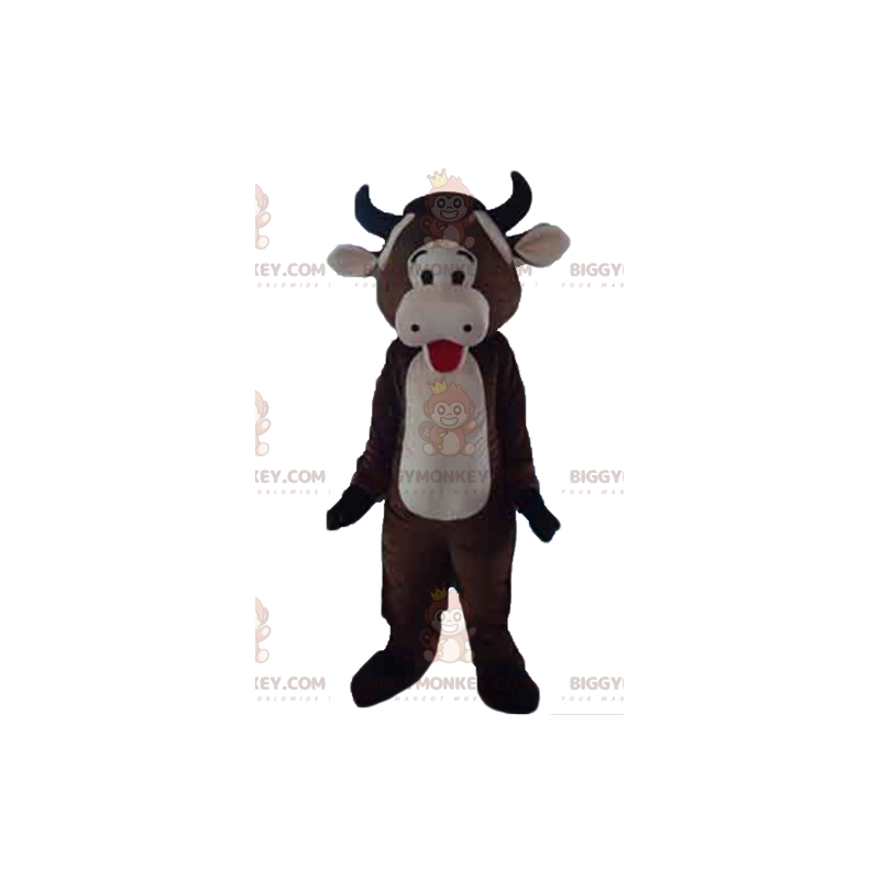 BIGGYMONKEY™ Disfraz de Mascota de Vaca Rosa y Marrón Gigante y BIGGYMONKEY™ Disfraz de Mascota de Vaca Rosa y Marrón Gigante y