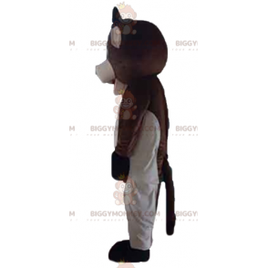 Traje de mascote de vaca marrom e rosa gigante e carinhoso