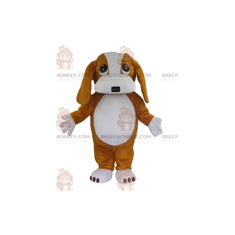 Costume de mascotte BIGGYMONKEY™ de chien marron et blanc