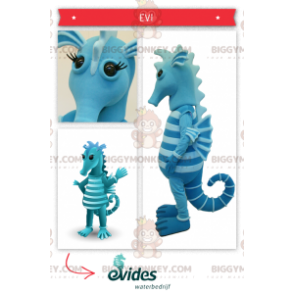 Dvoubarevný kostým maskota modrého mořského koníka BIGGYMONKEY™