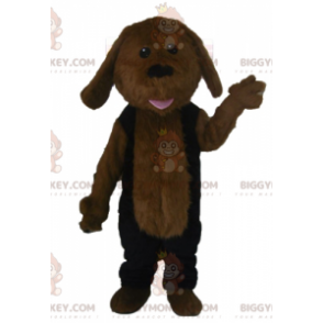 BIGGYMONKEY™ Costume da mascotte Tutto cane peloso marrone in