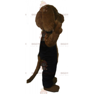 Kostým maskota BIGGYMONKEY™ Celý chlupatý hnědý pes v černém