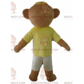 Καφέ στολή μασκότ Teddy BIGGYMONKEY™ σε πολύχρωμη στολή με γυαλιά - Μασκότ αρκούδας - BIGGYMONKEY_02752 - BiggyMonkey.com