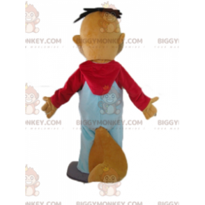BIGGYMONKEY™ brun bævermaskotkostume med blå overalls - Skovdyr - BIGGYMONKEY_02753 - BiggyMonkey.com
