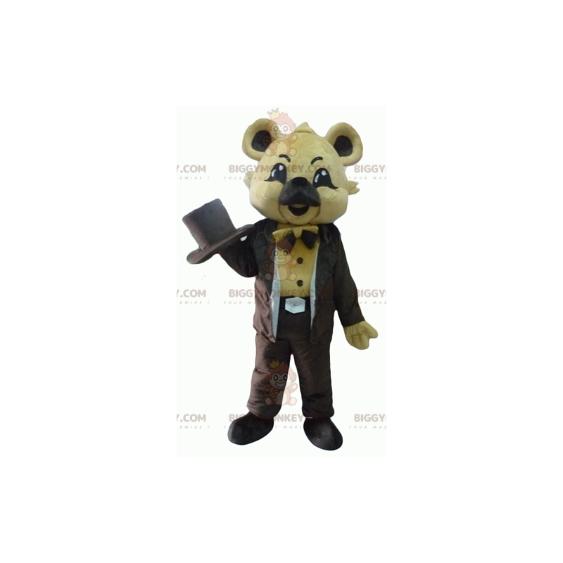 BIGGYMONKEY™ Mascot Costume of Beige Koala in Brown Suit with