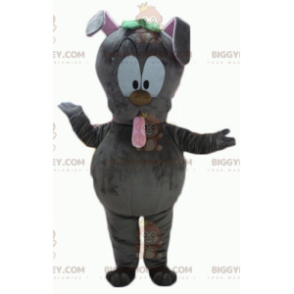 Gray Bunny Sticking Out Tongue BIGGYMONKEY™ Mascot Costume -