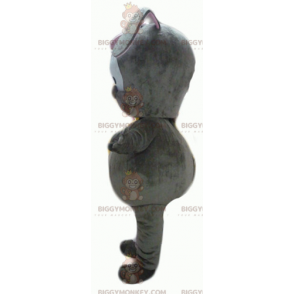 Gray Bunny Sticking Out Tongue BIGGYMONKEY™ Mascot Costume -