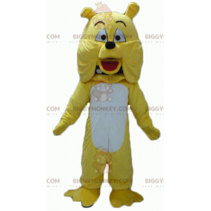 BIGGYMONKEY™ Giant Yellow and White Dog Bulldog Mascot Costume