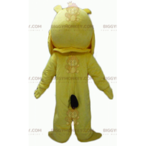 BIGGYMONKEY™ jättiläinen keltainen ja valkoinen koirabulldogin maskottiasu - Koiran maskotit - BiggyMonkey.com