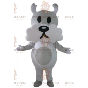 Cute and Funny Gray and White Dog BIGGYMONKEY™ Mascot Costume –