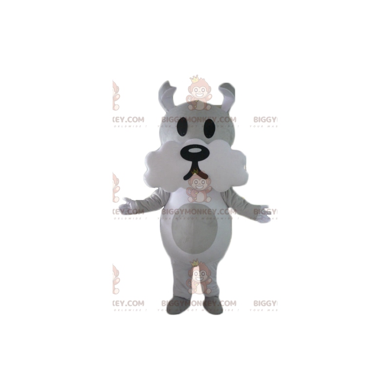 Söt och rolig grå och vit hund BIGGYMONKEY™ maskotdräkt - Söt och rolig grå och vit hund BIGGYMONKEY™ maskotdräkt -