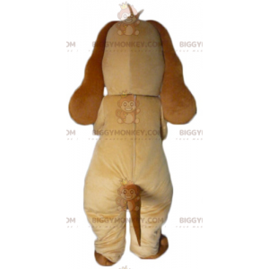 BIGGYMONKEY™ Maskotdräkt Brun hund med jättevitt ben -