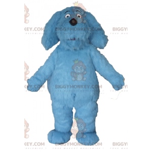 Fato de mascote BIGGYMONKEY™ de cão azul peludo incrível –