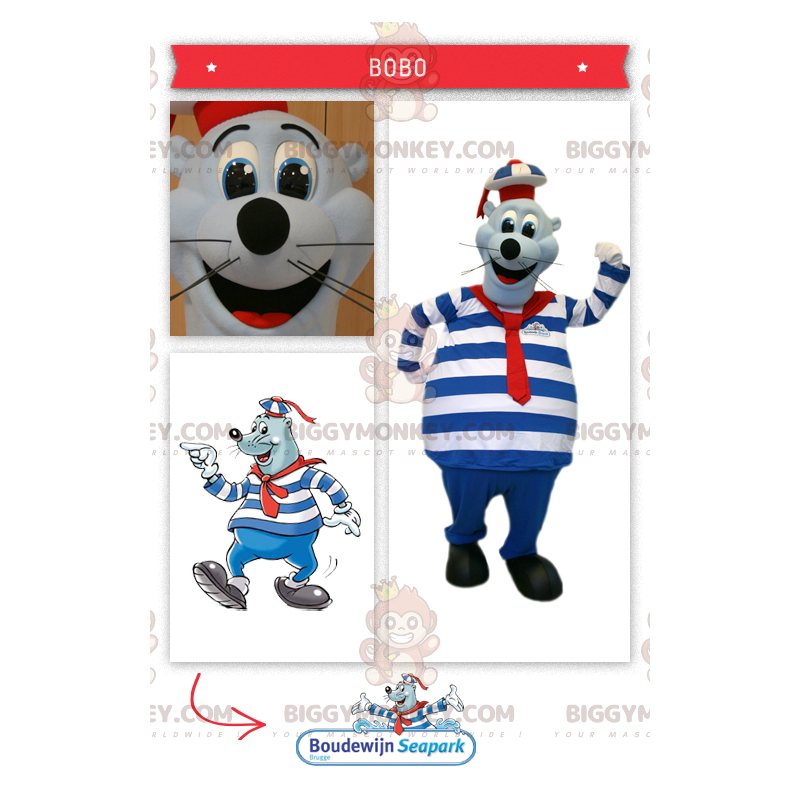 BIGGYMONKEY™ Disfraz de mascota de león marino con traje de BIGGYMONKEY™ Disfraz de mascota de león marino con traje de