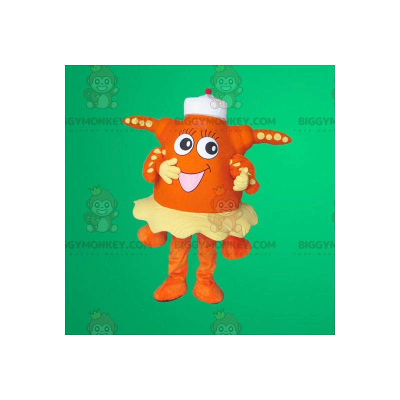 Costume de mascotte BIGGYMONKEY™ d'étoile de mer orange - Costume de mascotte BIGGYMONKEY™ d'étoile de mer orange -